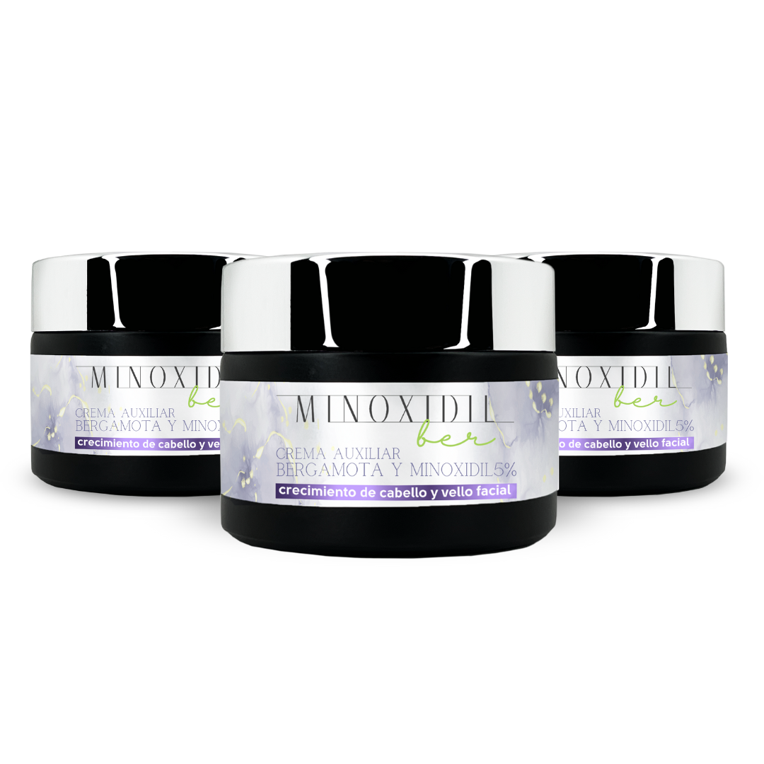 MINOXIDILBER Minoxidil 5% Bergamota Crema 60g Kit 6 meses