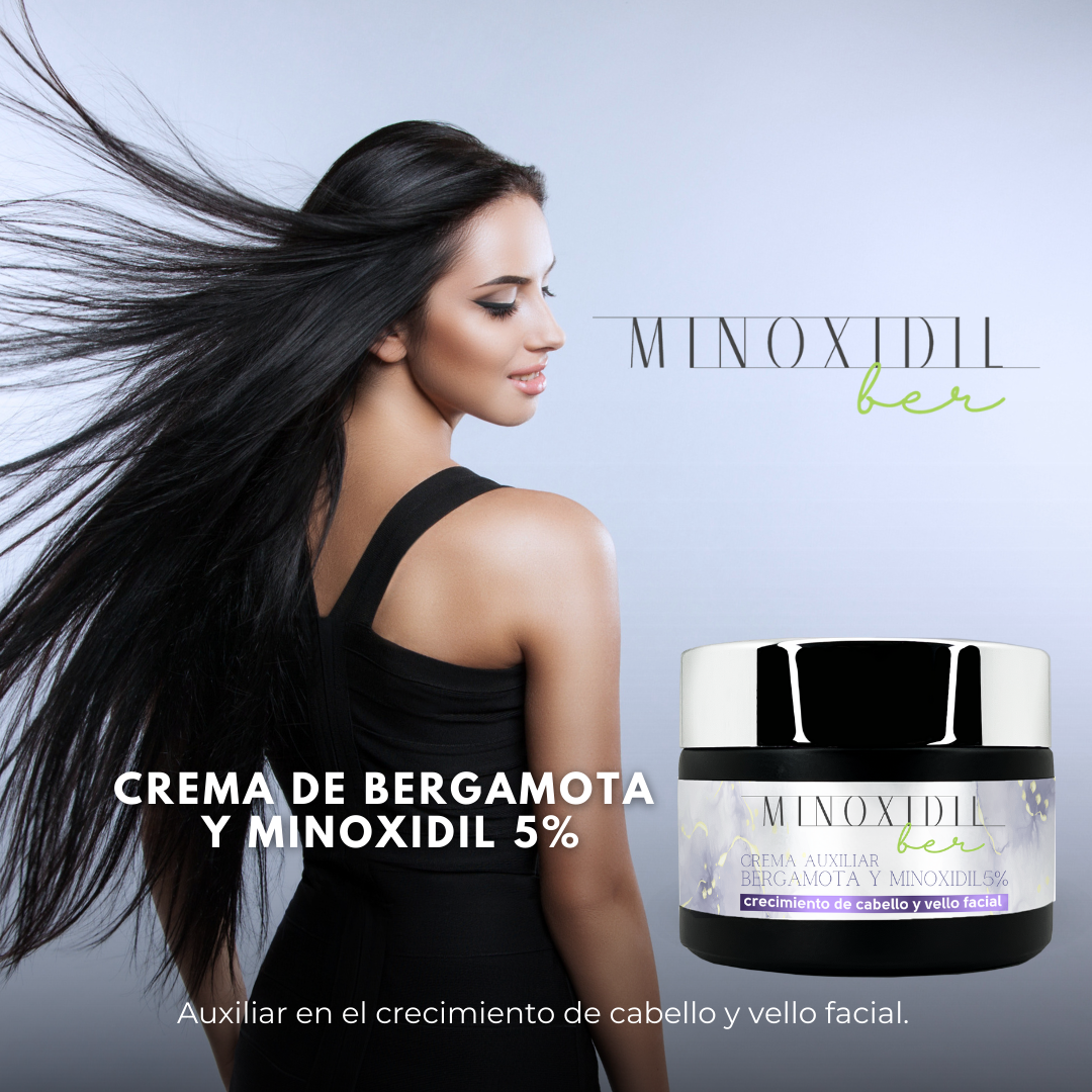 MINOXIDILBER Minoxidil 5% Bergamota Crema 60g Para mujer
