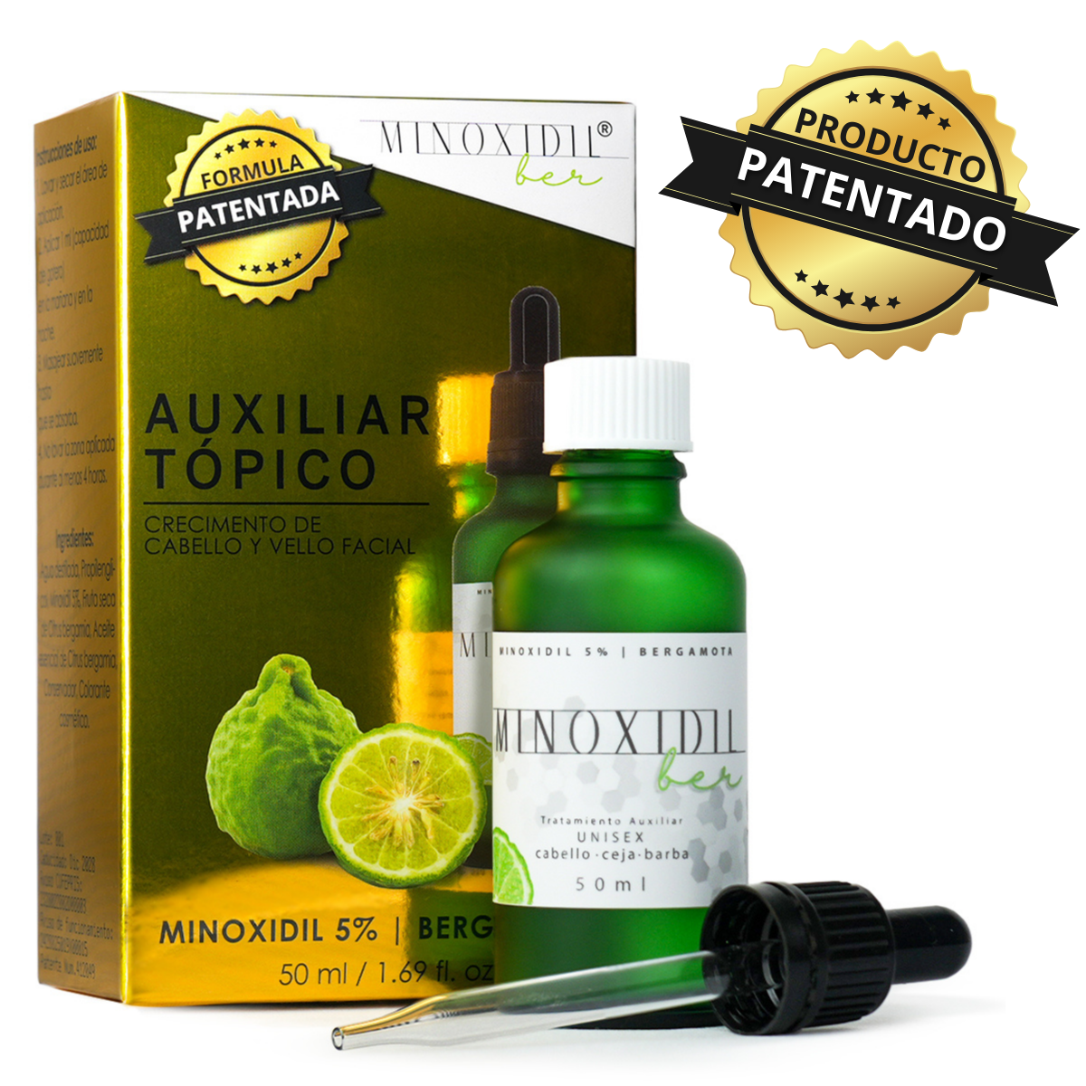 Tratamiento Unisex Minoxidil 5% Y Bergamota 50ml