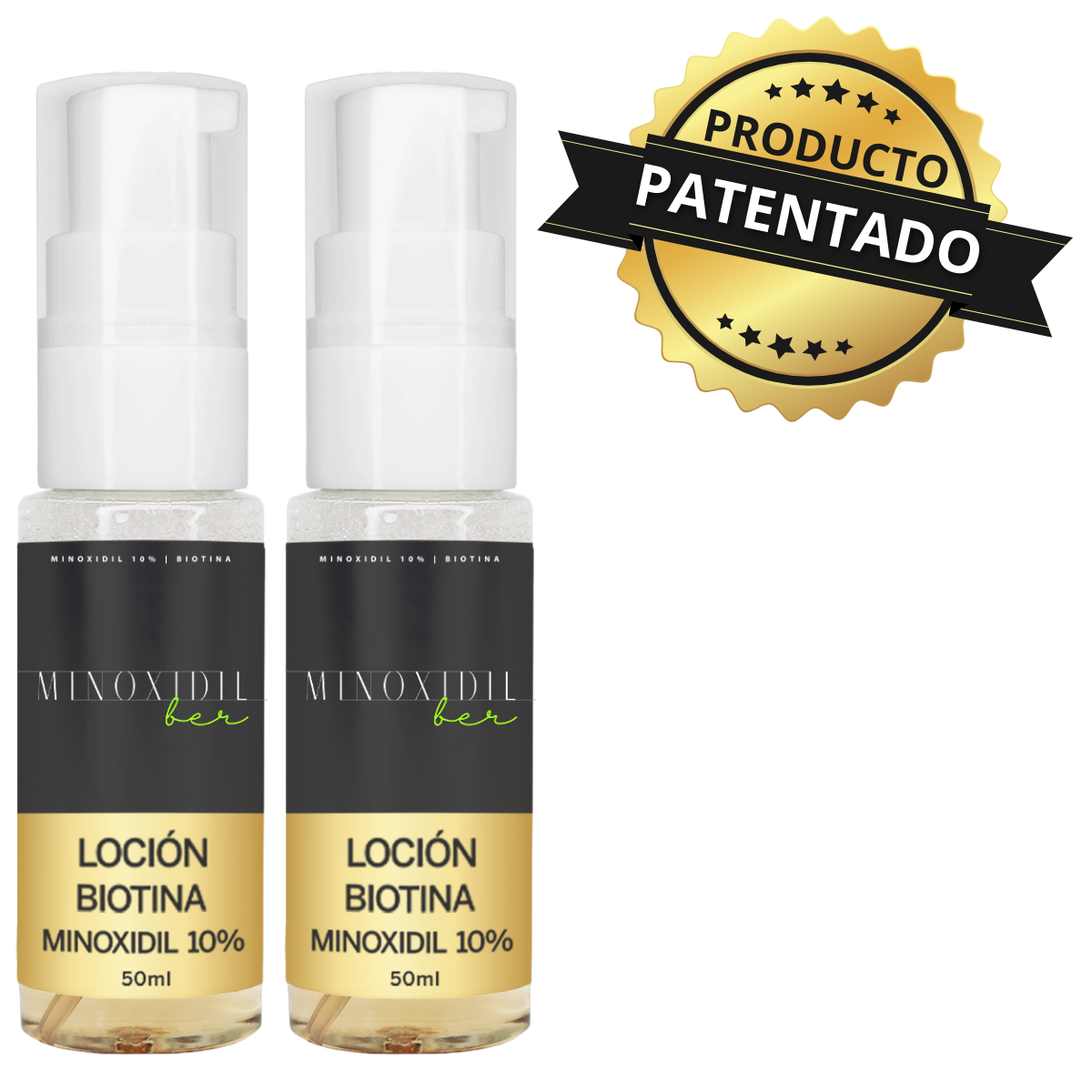 MINOXIDILBER Minoxidil 10% Biotina 50ml Espuma Kit 4 meses Sello patentado