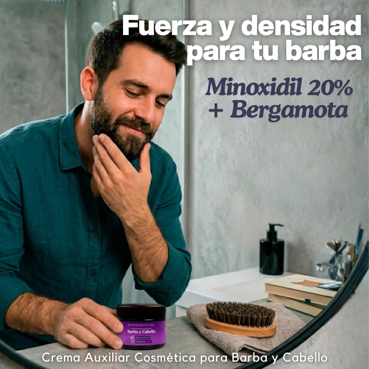Minoxidil 20% + Bergamota Crema Auxiliar Cabello Y Barba 60g