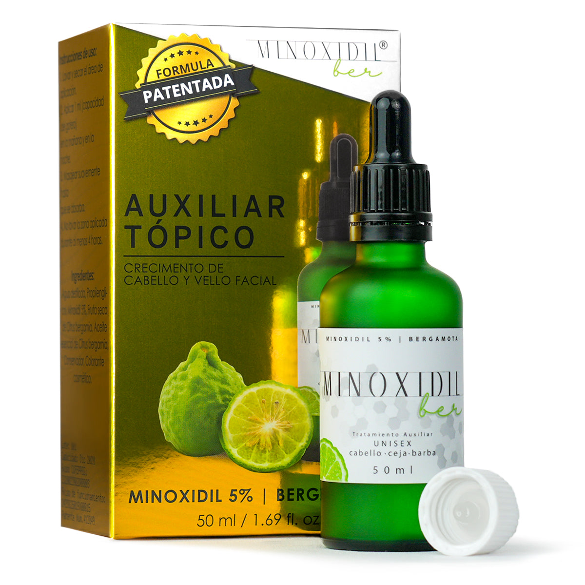 Tratamiento Unisex Minoxidil 5% Y Bergamota 50ml
