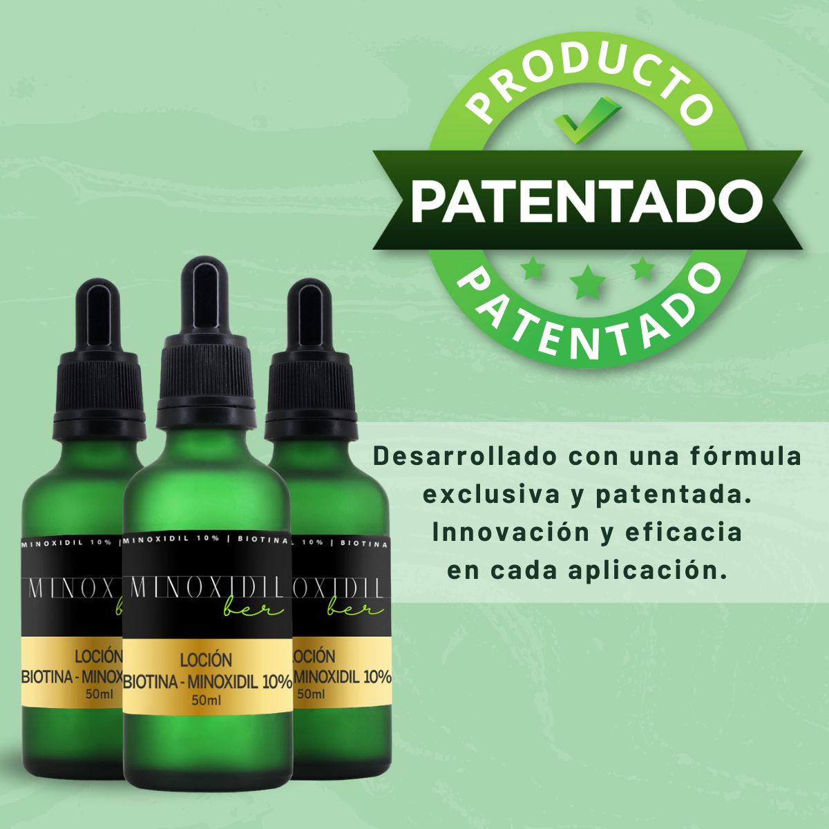 MINOXIDILBER loción Minoxidil Bergamota y Biotina Patentado