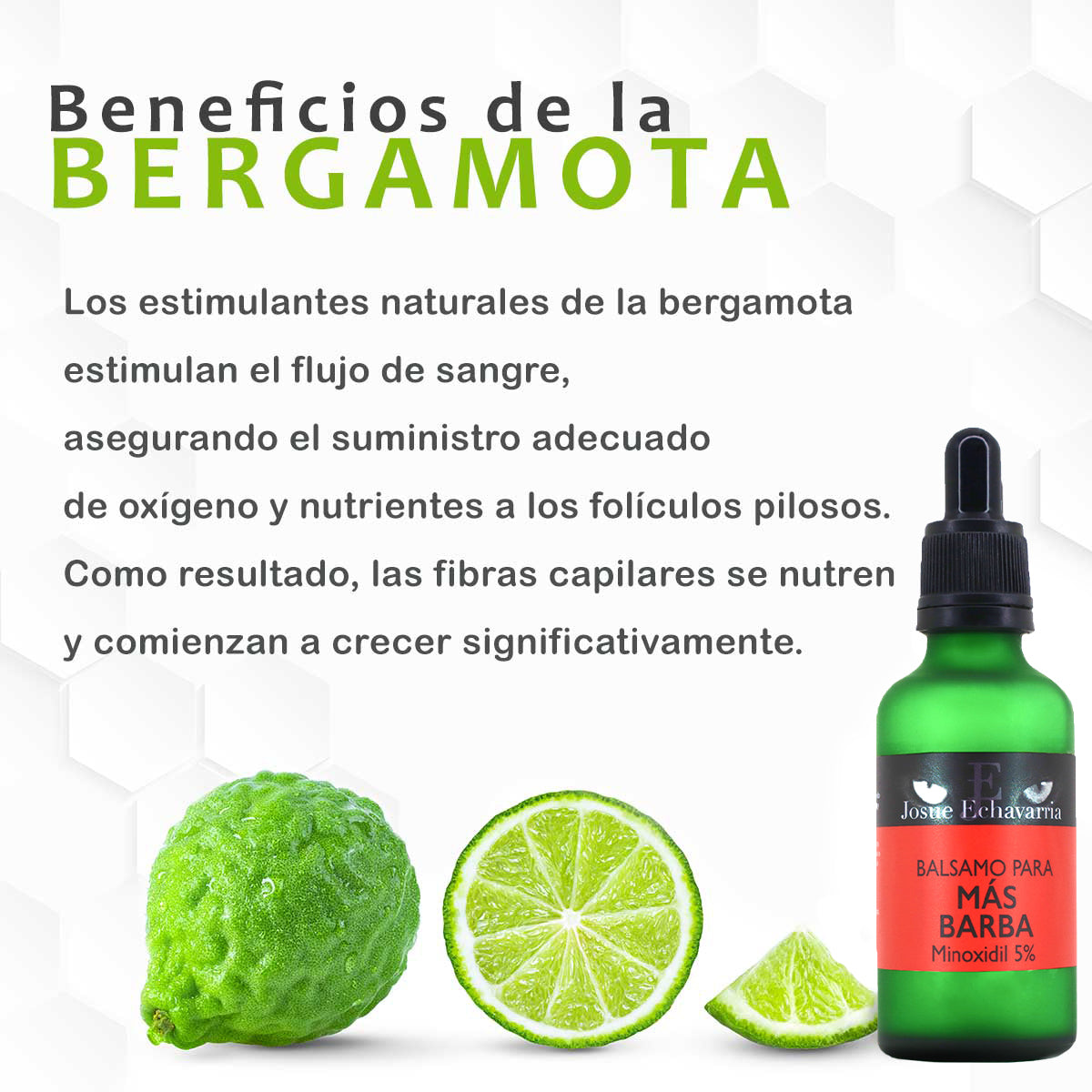 Minoxidil 5% Con Bergamota 2 Frascos De 50ml Para 4 Meses