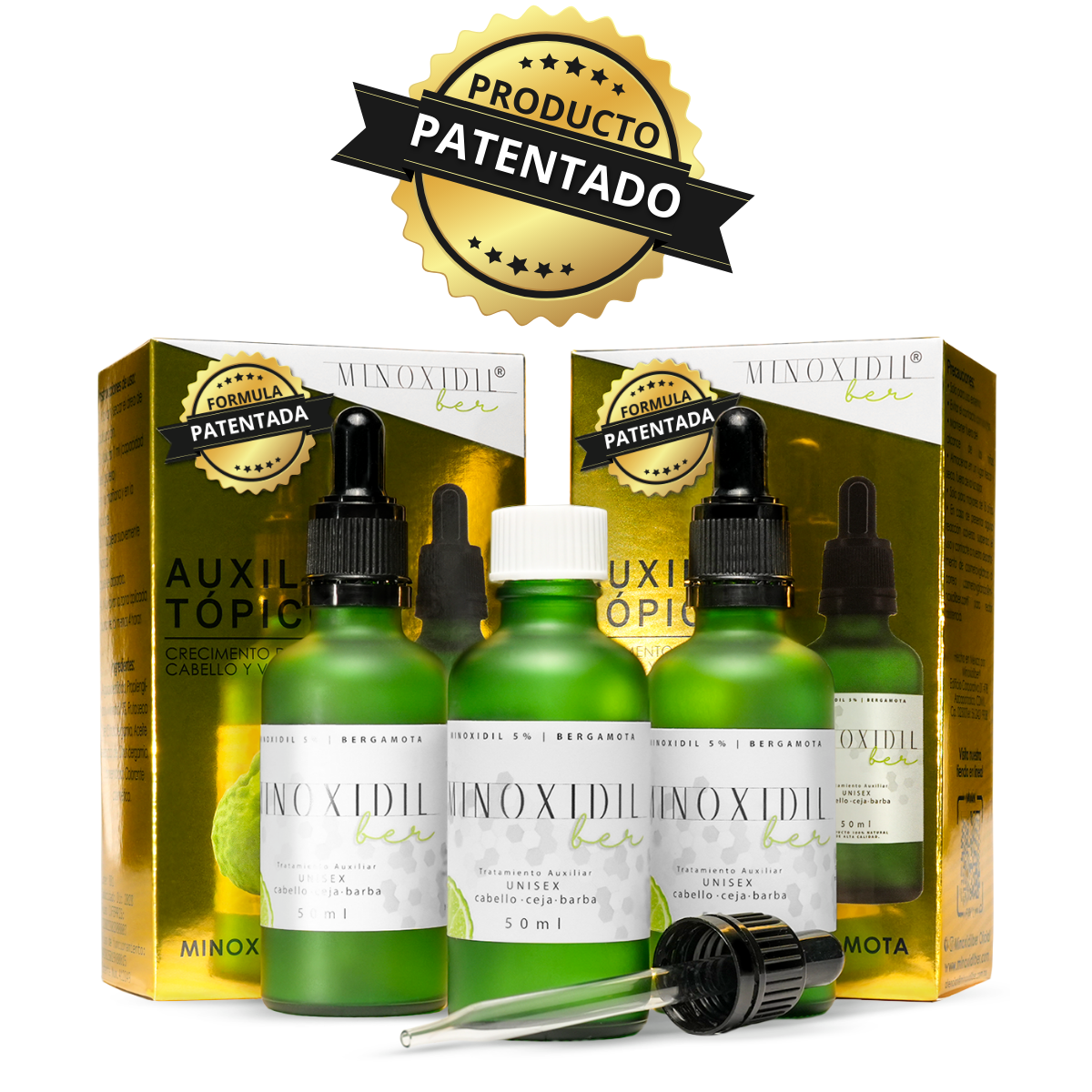 Tratamiento Unisex Minoxidil 5% Y Bergamota 50ml