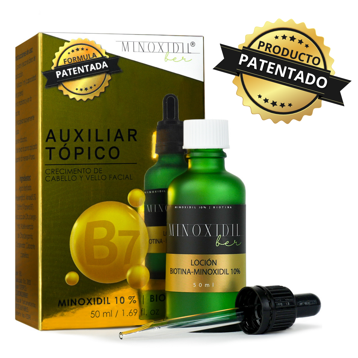 MINOXIDILBER loción Minoxidil Bergamota y Biotina 50 ml
