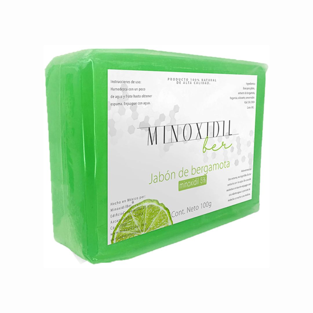 MINOXIDILBER minoxidil 5% bergamota jabon 60 g