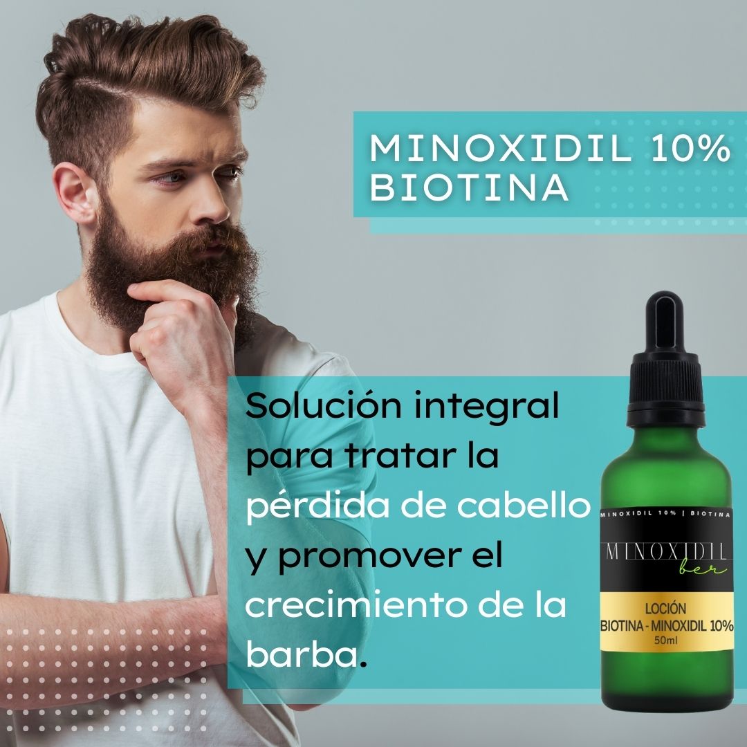 MINOXIDILBER loción Minoxidil Bergamota y Biotina Calvicie y barba