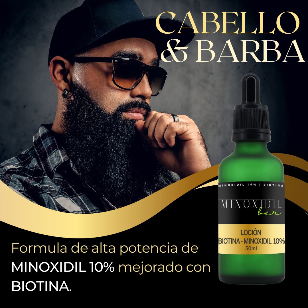 MINOXIDILBER loción Minoxidil Bergamota y Biotina Cabello y barba
