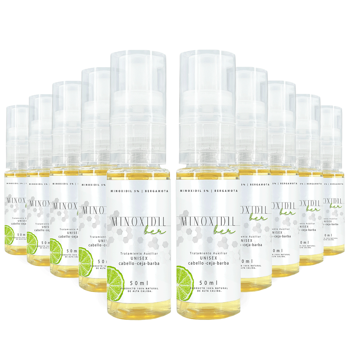 MINOXIDILBER minoxidil 5% bergamota Espuma 50ml Kit Revendedor negocio