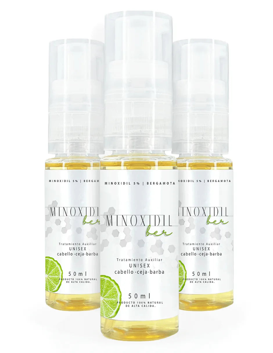 MINOXIDILBER minoxidil 5% bergamota Espuma 50ml kit 6 meses