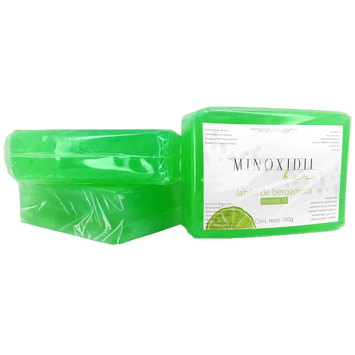 MINOXIDILBER minoxidil 5% bergamota jabon 60 g kit 3 jabones