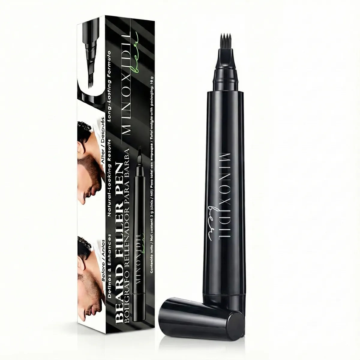 Kit Para Barba Boligrafo Rellenador + Porta Navaja + 3 Hojas MINOXIDILBER