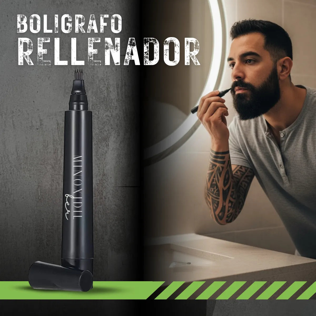 Kit Para Barba Boligrafo Rellenador + Porta Navaja + 3 Hojas MINOXIDILBER