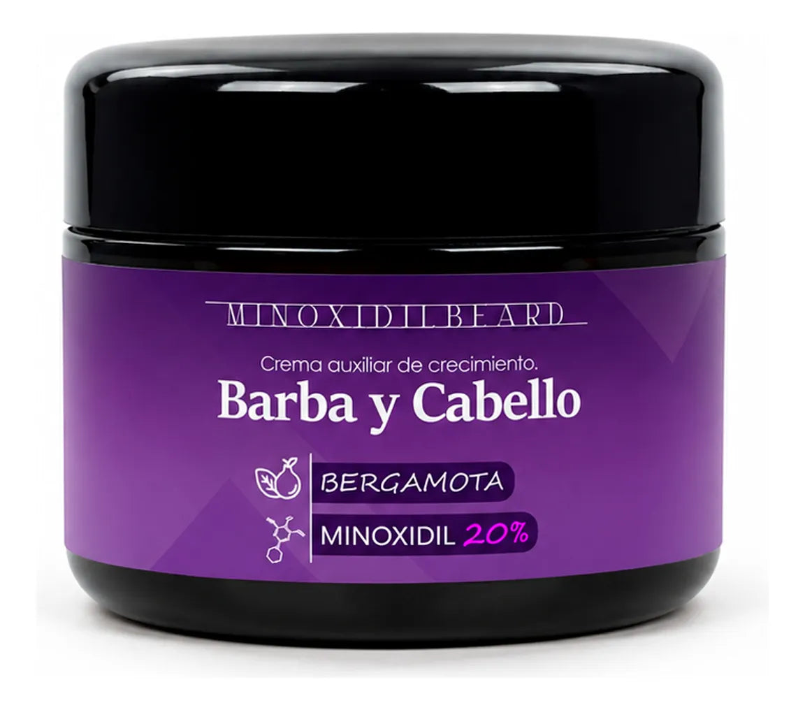 Minoxidil 20% + Bergamota Crema Auxiliar Cabello Y Barba 60g