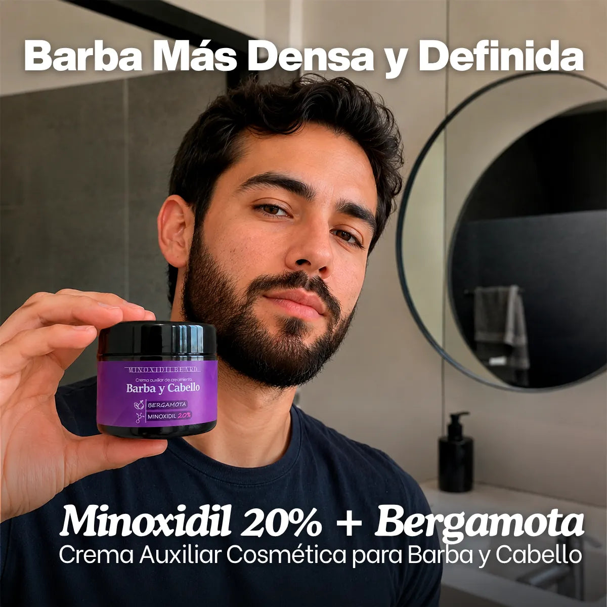 Minoxidil 20% + Bergamota Crema Auxiliar Cabello Y Barba 60g
