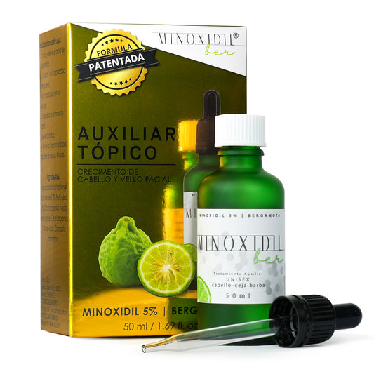 Auxiliar Capilar Minoxidil 5% + Concentrado de Bergamota – 50 ml.