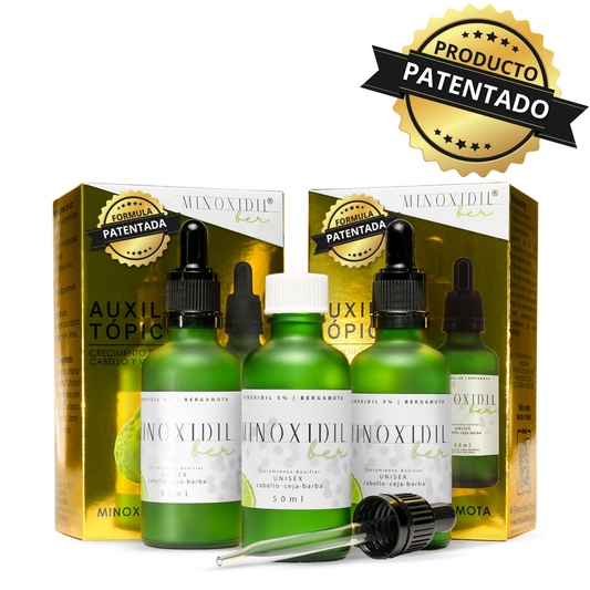 Minoxidilber® Unisex Minoxidil 5% Y Bergamota 3kit 150ml