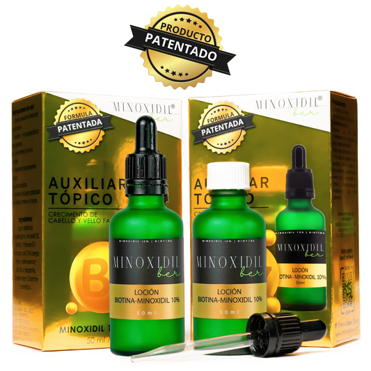 Minoxidil 10% Y Biotina 2 Lociones 100ml Total Cabello Barba