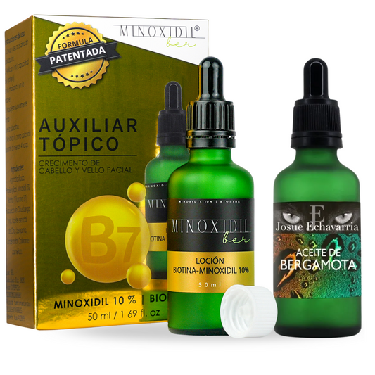 Minoxidil 10% Y Biotina + Aceite Bergamota 50mlc/u